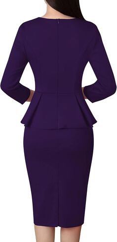 فستان VFSHOW نسائي برقبة دائرية بيبلوم للعمل والمكتب والكنيسة in Kuwait