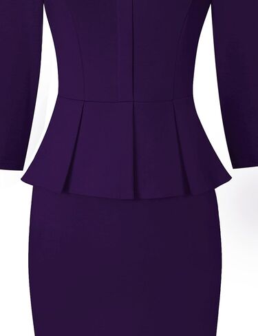 فستان VFSHOW نسائي برقبة دائرية بيبلوم للعمل والمكتب والكنيسة in Kuwait