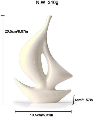 ELEGANTZ Sailboat Art Ceramic Statues – Modern Shelf Decorations – Centerpiece Table Decorations for Living Room, Coffee Table, Office – Elegant Home Decorations – Ornaments for Home Decor in Saudi Arabia