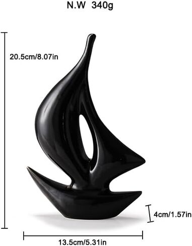 ELEGANTZ Sailboat Art Ceramic Statues – Modern Shelf Decorations – Centerpiece Table Decorations for Living Room, Coffee Table, Office – Elegant Home Decorations – Ornaments for Home Decor in Saudi Arabia