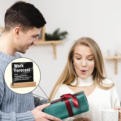 هدايا زملاء العمل المضحكة لديكور المكتب، توقعات عمل الفكاهة، علامة أكريليك شفافة مع حامل خشبي، هدايا شكر لمكتب المنزل والمكتب، علامات زخرفية لرف حجرة الطاولة وإكسسوارات المكتب in Kuwait