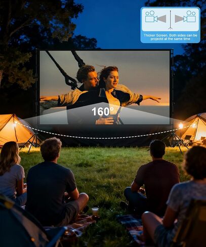 Projector Screen - 120 inch Projector Screen 16:9 Washable Foldable Portable Projector Movie Screen for Home Theater Indoor Outdoor Projector Screen,Support Double Sided Projection Screen. in Saudi Arabia