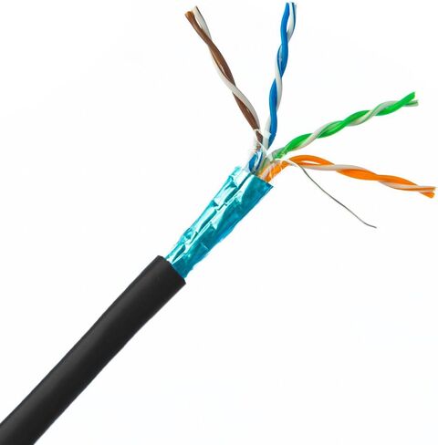 1000 Feet Bulk Cat5e Plenum Rated (CMP) Ethernet Cable, 4 Pair Solid Bare Copper, STP (Shielded Twisted Pair), Spool, Cat5e Ethernet Cable Plenum, Cat5e Plenum Gray, CableWholesale in Saudi Arabia