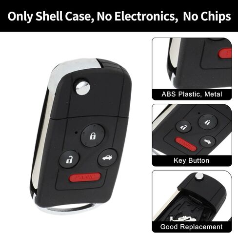 X AUTOHAUX Key Shell Case Keyless Entry Remote Key Fob Replacement Case for Honda Accord 2003-2013 4 Buttons in Saudi Arabia