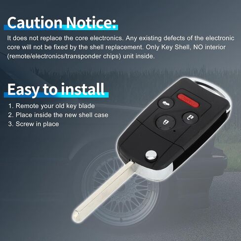 X AUTOHAUX Key Shell Case Keyless Entry Remote Key Fob Replacement Case for Honda Accord 2003-2013 4 Buttons in Saudi Arabia