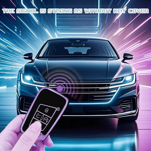 for Ford Key Fob Cover with Keychain, Key Fob Case Cover Fits for Ford Expedition Explorer Escape Fusion Edge Bronco Mustang F150 F250 Lincoln Aviator Car Accessories 5 Button Smart Key in Saudi Arabia