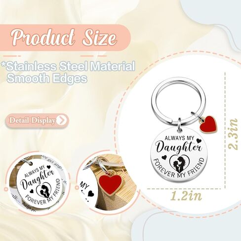 Daughter Gifts from Mom Always My Daughter Forever My Friend Keychain Mother Daughters Gifts Birthday Graduation Valentines Wedding Christmas Gift Ideas for Daughters in Saudi Arabia