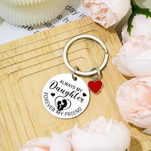 Daughter Gifts from Mom Always My Daughter Forever My Friend Keychain Mother Daughters Gifts Birthday Graduation Valentines Wedding Christmas Gift Ideas for Daughters in Saudi Arabia