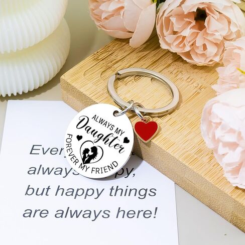 Daughter Gifts from Mom Always My Daughter Forever My Friend Keychain Mother Daughters Gifts Birthday Graduation Valentines Wedding Christmas Gift Ideas for Daughters in Saudi Arabia