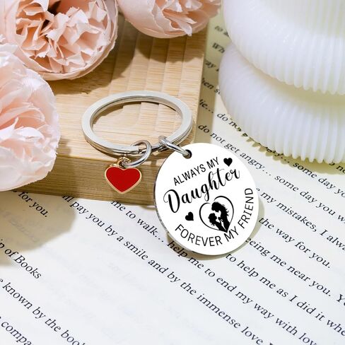 Daughter Gifts from Mom Always My Daughter Forever My Friend Keychain Mother Daughters Gifts Birthday Graduation Valentines Wedding Christmas Gift Ideas for Daughters in Saudi Arabia