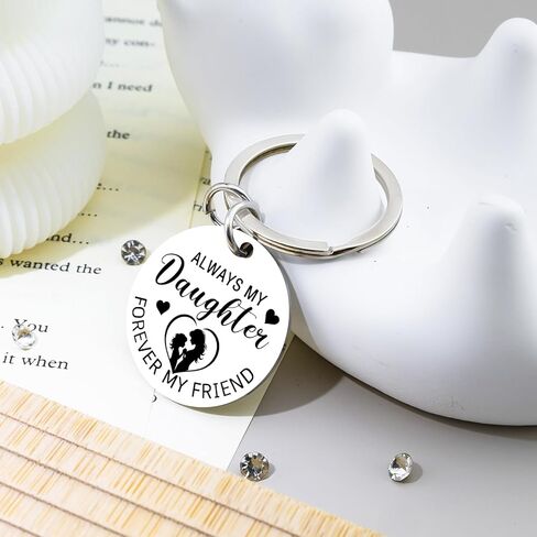 Daughter Gifts from Mom Always My Daughter Forever My Friend Keychain Mother Daughters Gifts Birthday Graduation Valentines Wedding Christmas Gift Ideas for Daughters in Saudi Arabia