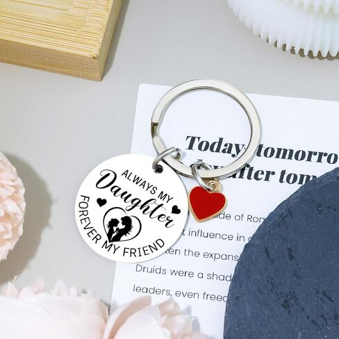 Daughter Gifts from Mom Always My Daughter Forever My Friend Keychain Mother Daughters Gifts Birthday Graduation Valentines Wedding Christmas Gift Ideas for Daughters in Saudi Arabia