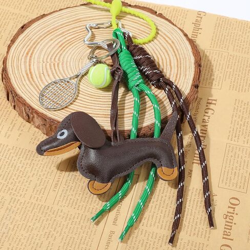 Dachshund حقيبة سلسلة مفاتيح سحر لطيف حقيبة جلدية للكلب سحر لحقائب اليد حمل الحقائب وحقائب الظهر محفظة الملحقات in Saudi Arabia
