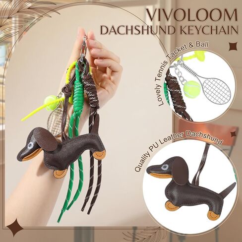 Dachshund حقيبة سلسلة مفاتيح سحر لطيف حقيبة جلدية للكلب سحر لحقائب اليد حمل الحقائب وحقائب الظهر محفظة الملحقات in Saudi Arabia