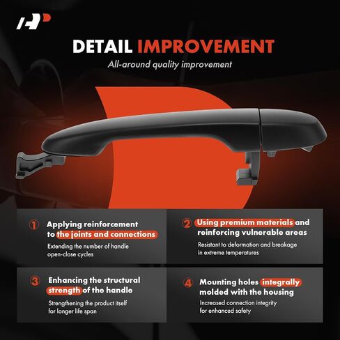 A-Premium Front Right Passenger Side Exterior Door Handle Compatible with Kia Optima 2006 2007 2008 2009 2010, Primed Black in Saudi Arabia