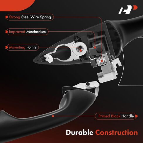 A-Premium Front Right Passenger Side Exterior Door Handle Compatible with Honda Odyssey 2005-2010, Primed Black, Replace# 72140-SHJ-A11 in Saudi Arabia