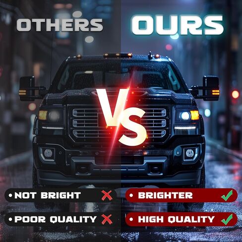 HECASA Pair Projector Headlights w/LED Tube Compatible with 2014-2019 GMC Sierra 1500 2500HD 3500HD Base Denali SLE SLT Models Headlamps Front Light DRL Left & Right Clear Lens Black Housing in Saudi Arabia