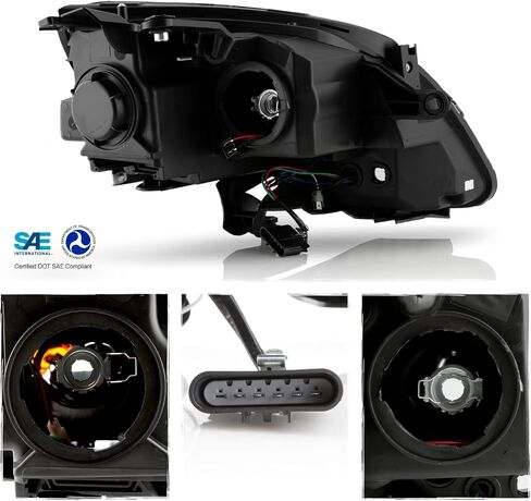 AKKON - For 2007-2012 GMC Acadia Upgraded LED Light Tube Projector Headlights Housing - Chrome Bezel in Saudi Arabia