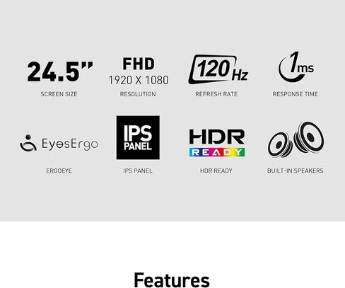 MSI PRO MP251W E2 24.5-inch IPS 1920 x 1080 (FHD) Gaming Office Monitor, 120Hz, Adaptive-Synch, HDR Ready, HDMI, VGA Port, Display Port,VESA Mountable, Tilt, Speaker, 4-Side Slim Bezel,1ms, White in Kuwait