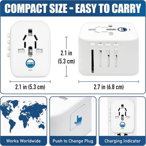 Cruise Approved Power Strip - Non Surge Protector for Cruise Ship with 2 USB Outlets - Cruise Ship Essentials 2026 for Carnival, Princess, Norwegian, Holland America, MSC & Major Cruise Lines (White) in Kuwait