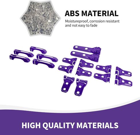 JL 17PCS Exterior Trim Kit, Door Handle Covers & Engine Hood Hinge Trim & Spare Tire Bracket Trim Compatible with Jeep Wrangler JL 4-Door 2018-2023, Purple in Saudi Arabia