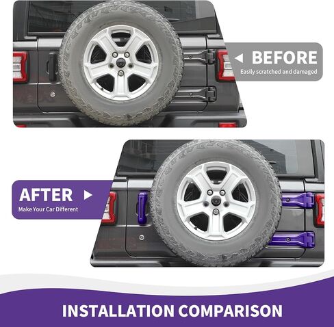 JL 17PCS Exterior Trim Kit, Door Handle Covers & Engine Hood Hinge Trim & Spare Tire Bracket Trim Compatible with Jeep Wrangler JL 4-Door 2018-2023, Purple in Saudi Arabia