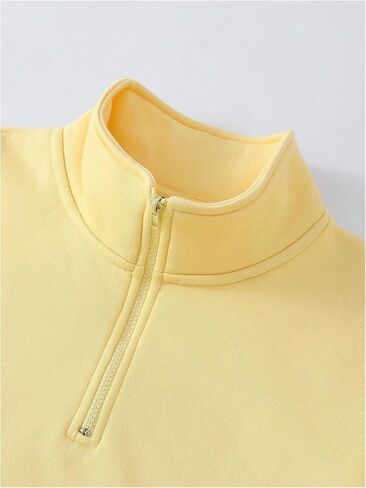 Verdusa Women's Quarter Zip Pullover Oversized Sweatshirt Drop Shoulder Collared Fall Tops in Saudi Arabia