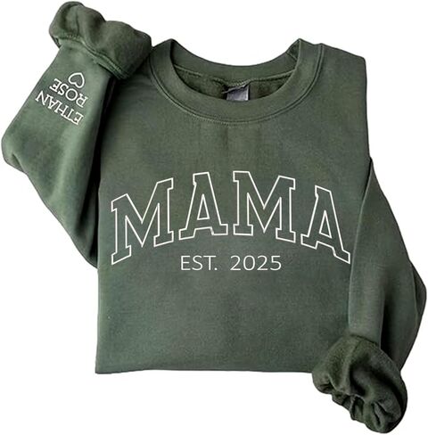 Personalized Mama Embroidered Sweatshirt, Mother Day Sweatshirt, for Mom Grandma in Saudi Arabia