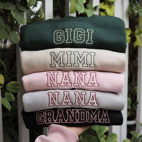 Personalized Mama Embroidered Sweatshirt, Mother Day Sweatshirt, for Mom Grandma in Saudi Arabia