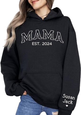 Personalized Mama Embroidered Sweatshirt, Mother Day Sweatshirt, for Mom Grandma in Saudi Arabia