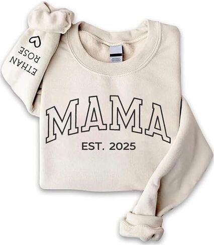 Personalized Mama Embroidered Sweatshirt, Mother Day Sweatshirt, for Mom Grandma in Saudi Arabia