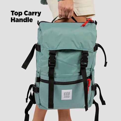 Topo Designs Rover Pack Classic - Daily Daypack for Commutes, Day Trips, Hikes, Iconic Denver Design, Recycled Nylon Durable Construction, PFAS-Free, Fair Trade, BlueSign Approved (Black/Black) in Saudi Arabia