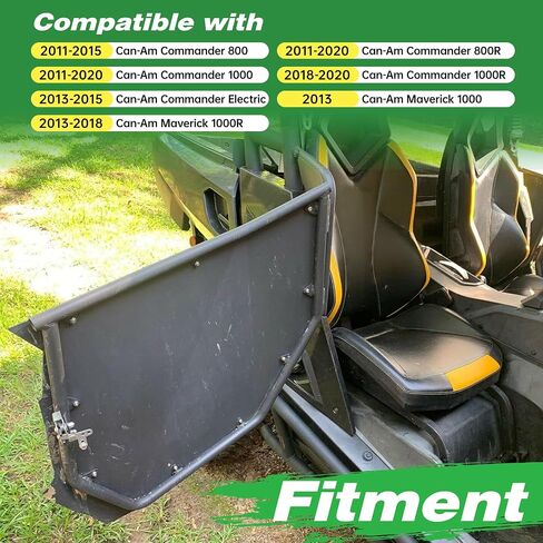 أبواب HECASA UTV الانتحارية من الألومنيوم متوافقة مع نماذج 2011-2020 Maverick/Commander 800 1000 ذات المرحلة المزدوجة على طراز السيارات Slam Latch 2 باب in Saudi Arabia