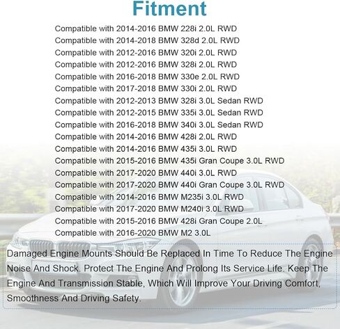 محرك JDMON 4 قطع بديل لمحرك المحرك وناقل الحركة لسيارة BMW 228i 2، 328d، 320i، 328i 2.0L RWD متوافق مع A4086، A4082، A4083، 22116856183، 22116856184 in Saudi Arabia