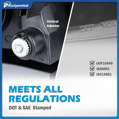 Headlights Assembly for 2003-2008 Toyota Corolla Headlamp Replacement Clear Lens Chrome Housing Amber Reflector Driver & Passenger Side in Kuwait