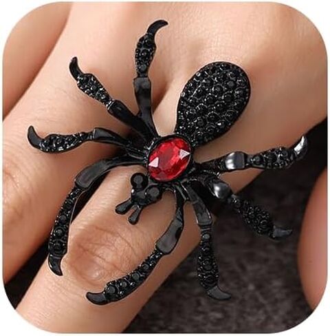 Gothic Spider Ring for Women Men Chunky Halloween Spider Ring Retro Vintage Adjustable Finger Ring Punk Party Jewelry in Saudi Arabia