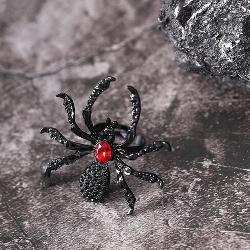 Gothic Spider Ring for Women Men Chunky Halloween Spider Ring Retro Vintage Adjustable Finger Ring Punk Party Jewelry in Saudi Arabia