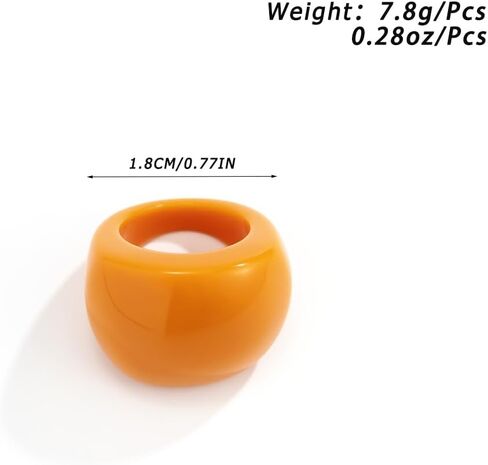 Colorful Acrylic Rings for Women Vintage Resin Finger Knuckle Ring Fashion Plastic Clear Transparent Dome Rings Y2k Yellow Neno Statement Jewelry in Kuwait