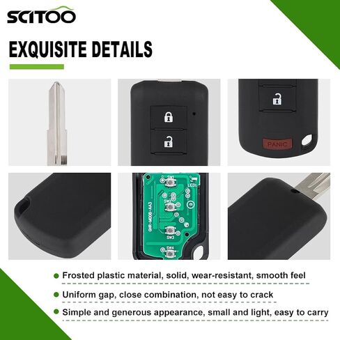 SCITOO مفتاح فوب دخول بدون مفتاح 2016 2017 2018 2019 لميتسوبيشي لأوتلاندر 2.4L, 2016 2017 2018 2019 لميتسوبيشي لأوتلاندر 3.0L OUCJ166N (1 قطعة) 3 أزرار 315 ميجا هرتز in Saudi Arabia