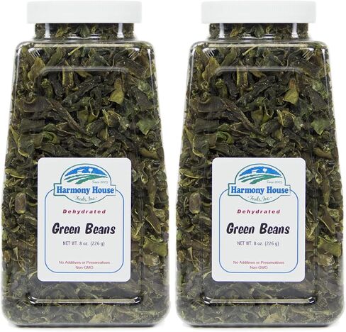 Harmony House Foods الفاصوليا الخضراء المجففة ، قطع (8 أوقية ، جرة حجم الكوارت) للطبخ ، التخييم ، إمدادات الطوارئ ، والمزيد in Kuwait