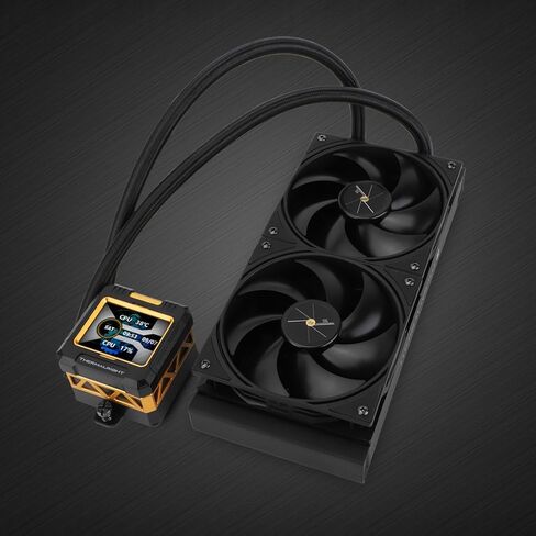 FW 240 Black Argb CPU AIO Cooler ، PC 240 SPECITION SYSTEM SYSTEM FORKING ، شاشة IPS LCD بدقة 320 * 240 ، لـ AM5 in Kuwait