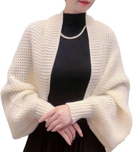 Women Knitted Soft Shawl Scarf Cardigan,Multifunctional Warm Knitted Crochet Scarf Wrap with Sleeves Winter in Saudi Arabia