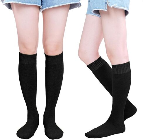 Warm Knee High Socks for Women Christmas Gift Thermal Cotton Socks For Girl Stylish Design Fun (4 Pairs) in Kuwait