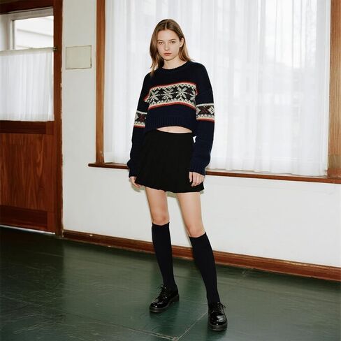 Warm Knee High Socks for Women Christmas Gift Thermal Cotton Socks For Girl Stylish Design Fun (4 Pairs) in Kuwait