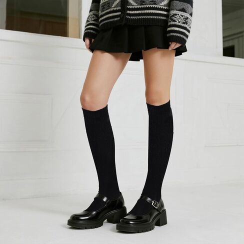 Warm Knee High Socks for Women Christmas Gift Thermal Cotton Socks For Girl Stylish Design Fun (4 Pairs) in Kuwait