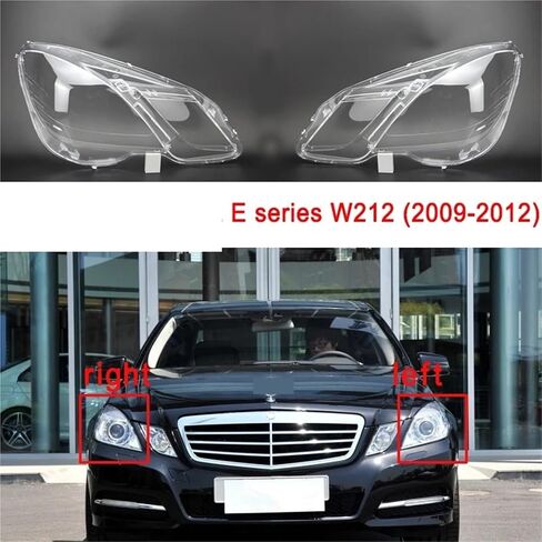 Car Headlight Glass Lamp Transparent E260 E350 E400 E500 E550 Shade Shell Lens Cover Compatible for-Benz E-Class W212 2009-2012(Left and right) in Saudi Arabia