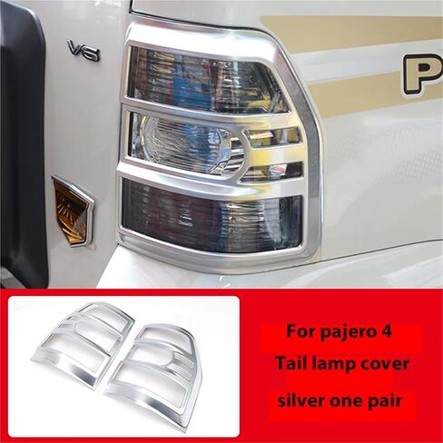 Compatible for Mitsubishi Montero V97V93 Pajero 4 modified taillight cover decorative frame rear headlight frame taillight protection cover(Silver) in Saudi Arabia