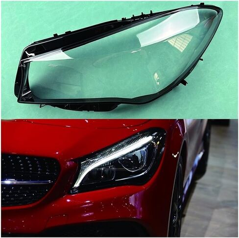 متوافق لبنز W117 CLA 180 200 220 250 260 2016-2019 عاكس الضوء العلوي قذيفة كشافات غطاء المصباح شفافة الظل عدسة (يسار) in Saudi Arabia