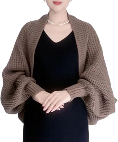 Women Knitted Soft Shawl Scarf Cardigan,Multifunctional Warm Knitted Crochet Scarf Wrap with Sleeves Winter in Saudi Arabia