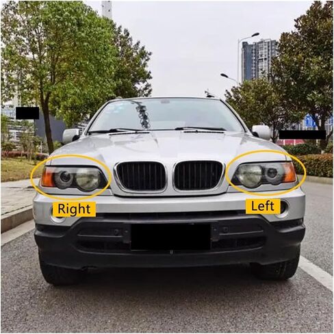 2 قطعة متوافق لسيارات BMW X5 E53 2000-2003 سيارة عدسة المصباح الأمامي غطاء استبدال رئيس ضوء مصباح عاكس الضوء الزجاج قذيفة (يسار + يمين) in Saudi Arabia
